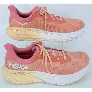 Hoka Arahi 7 Running Shoes Women 10.5B Stability Trainer Pink Peach Athletic